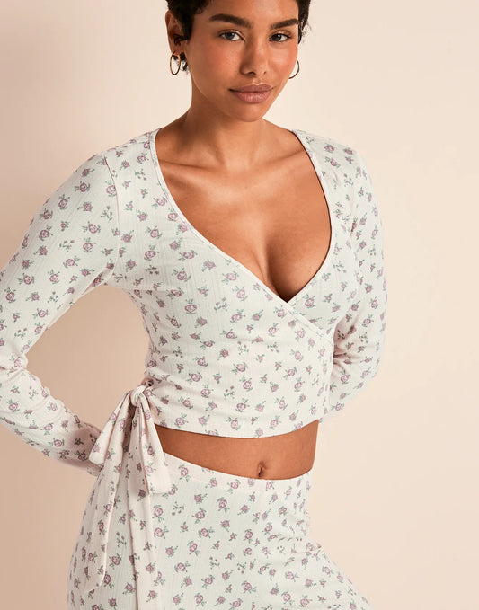 Pointelle Ballet Wrap Print